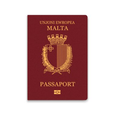 Malta pasaportu. Vatandaş Kimlik Şablonu. Vektör illüstrasyonu 