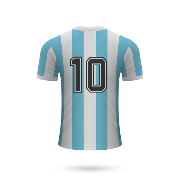 Realistyczna koszulka piłkarska Argentyna z numerem 10, — Wektor stockowy