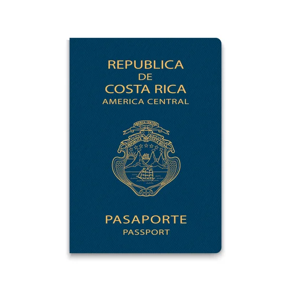 Passeport Costa Rica Modèle Identification Citoyen Illustration Vectorielle — Image vectorielle