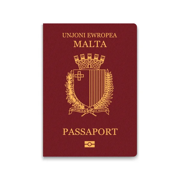 Διαβατήριο Μάλτας Πρότυπο Ταυτότητας Πολίτη Εικονογράφηση Διανύσματος — Διανυσματικό Αρχείο