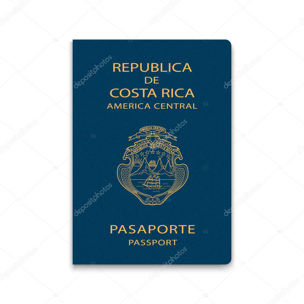 Passport of Costa Rica. Citizen ID template. Vector illustration 
