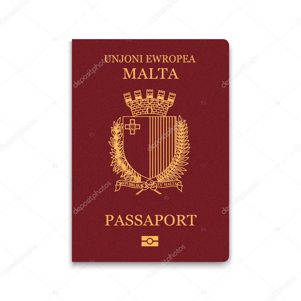 Passport of Malta. Citizen ID template. Vector illustration 