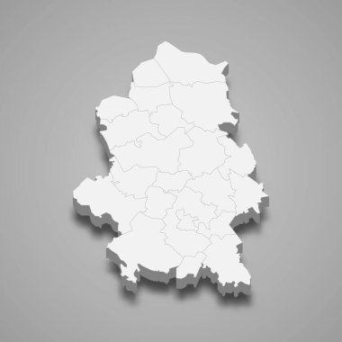 Orta Finlandiya 'nın 3d izometrik haritası, Finlandiya' nın bir bölgesidir.