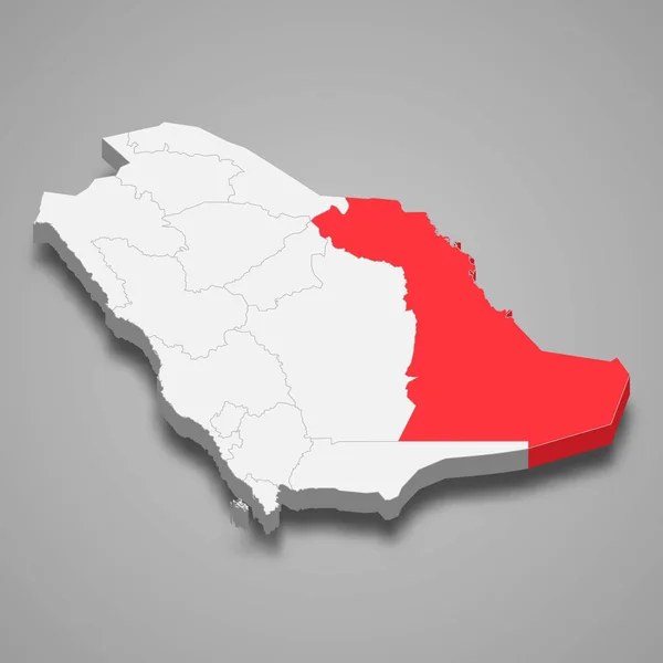 Situation Région Province Est Arabie Saoudite Carte Isométrique — Image vectorielle