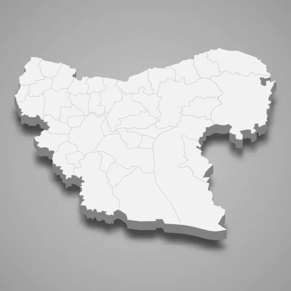 Mapa Isométrico Alepo Una Provincia Siria Vector Ilustración — Archivo Imágenes Vectoriales