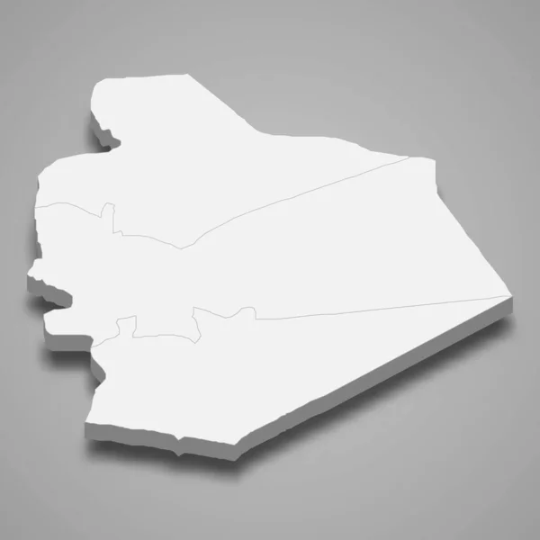 Mapa Isométrico Suwayda Una Provincia Siria Ilustración Vectorial — Vector de stock