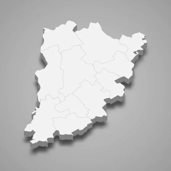 Bacs Kiskun Isometric Map Bacs Kiskun County Hungary Vector Illustration — 스톡 벡터