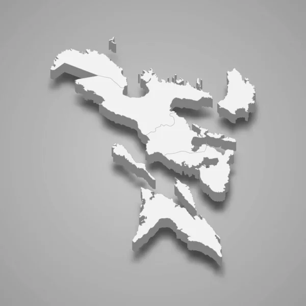 Carte Isométrique Bicol Est Une Région Philippines Illustration Vectorielle — Image vectorielle