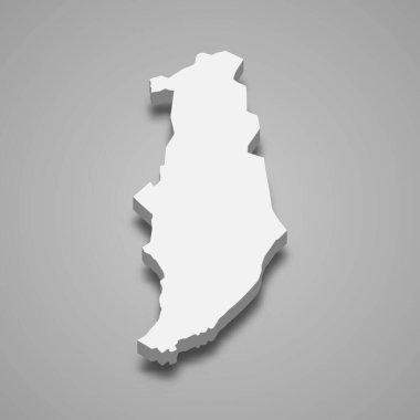 Golan Tepelerinin 3d izometrik haritası İsrail 'in bir bölgesidir.