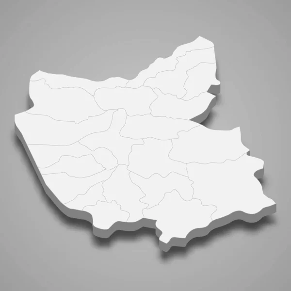 제르바 이잔의 Isometric Map East Azerbaijan 이란의 주이며 일러스트이다 — 스톡 벡터