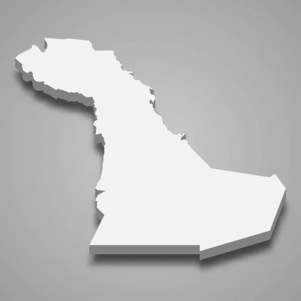 Carte Isométrique Province Est Est Une Région Arabie Saoudite Illustration — Image vectorielle