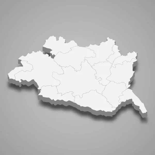 Mapa Isométrico Évora Distrito Portugal Ilustração Vetorial —  Vetores de Stock