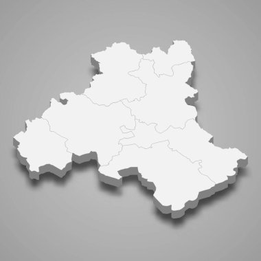 3d izometrik Heves haritası Macaristan 'ın bir ilçesidir.