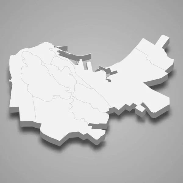 Carte Isométrique Haïfa Est Une Ville Israël Illustration Vectorielle — Image vectorielle