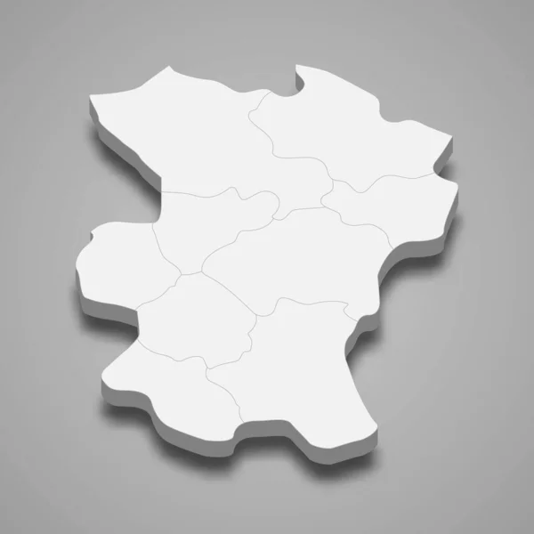 Isometrische Kaart Van Hamadan Een Provincie Van Iran Vector Illustratie — Stockvector