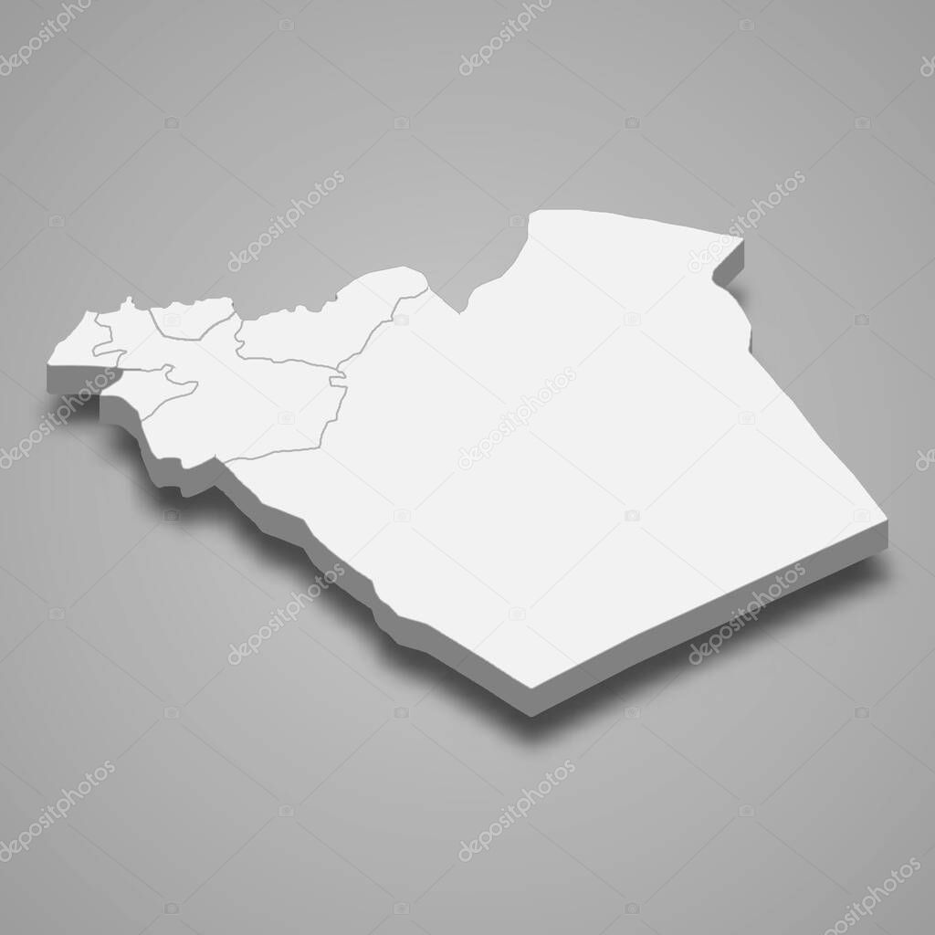 3d isometric map of Homs is a province of Syria, vector illustration
