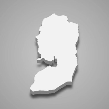 3d izometrik Judea ve Samarya Alanı İsrail 'in bir bölgesidir.