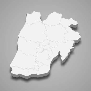 Lizbon 'un 3d izometrik haritası Portekiz' in bir bölgesidir.