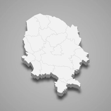 3d izometrik Kuzey Savonia haritası, Finlandiya 'nın bir bölgesidir.