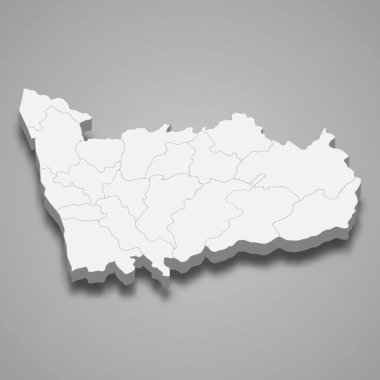 3d izometrik Porto haritası Portekiz 'in bir ilçesidir.