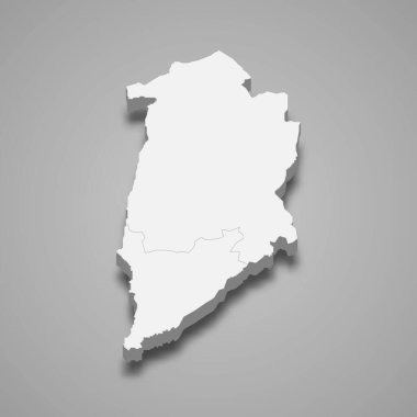 Quneitra, Suriye 'nin 3d izometrik haritası.