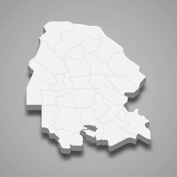 Khuzestan Izometrik Haritası Ran Vektör Ilüstrasyonunda Yer Alan Bir Vilayet — Stok Vektör