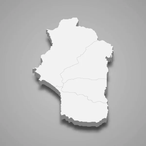 Mapa Isométrico Latakia Una Provincia Siria Ilustración Vectorial — Archivo Imágenes Vectoriales