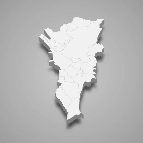 Mapa Isométrico Manila Metropolitana Una Región Filipinas Vector Ilustración — Vector de stock