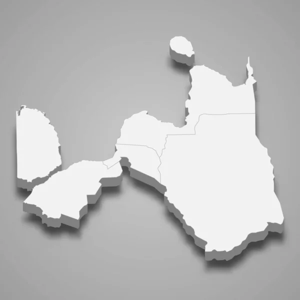 Mapa Isométrico Del Norte Mindanao Una Región Filipinas Vector Ilustración — Vector de stock