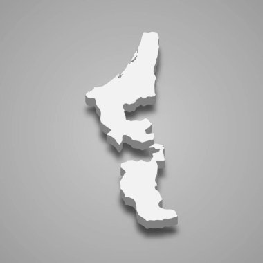 Ras Al Khaimah 'ın 3d izometrik haritası Birleşik Arap Emirlikleri' nin bir Emirliğidir.