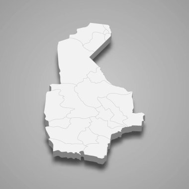 Sistan ve Baluchestan 'ın 3d izometrik haritası İran' ın bir eyaletidir.