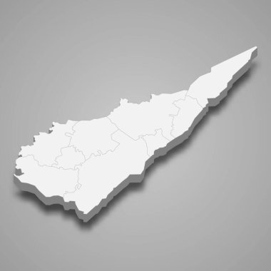 Güney Karelya 'nın 3d izometrik haritası, Finlandiya' nın bir bölgesidir.