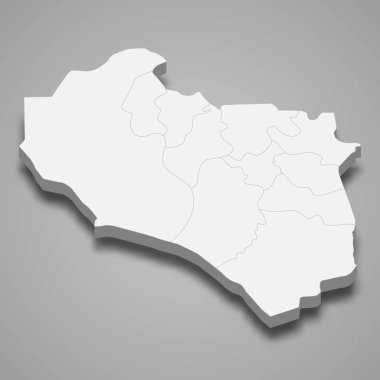 Güney Horasan 3d izometrik haritası, İran 'ın bir eyaletidir.