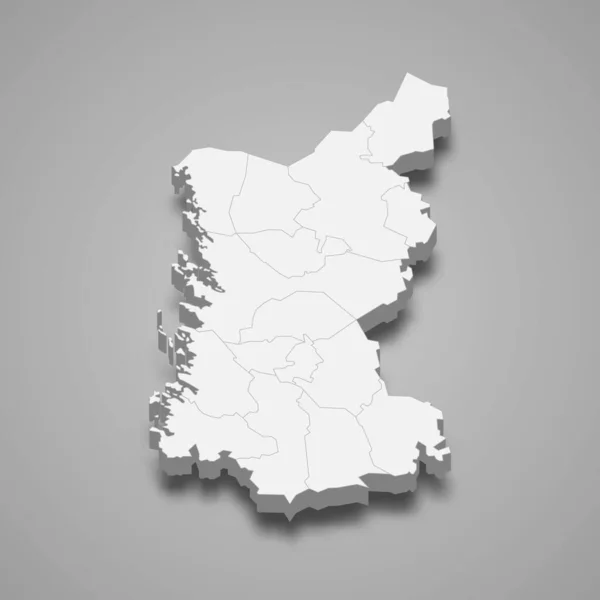 Mapa Isométrico Satakunta Una Región Finlandia Ilustración Vectorial — Vector de stock