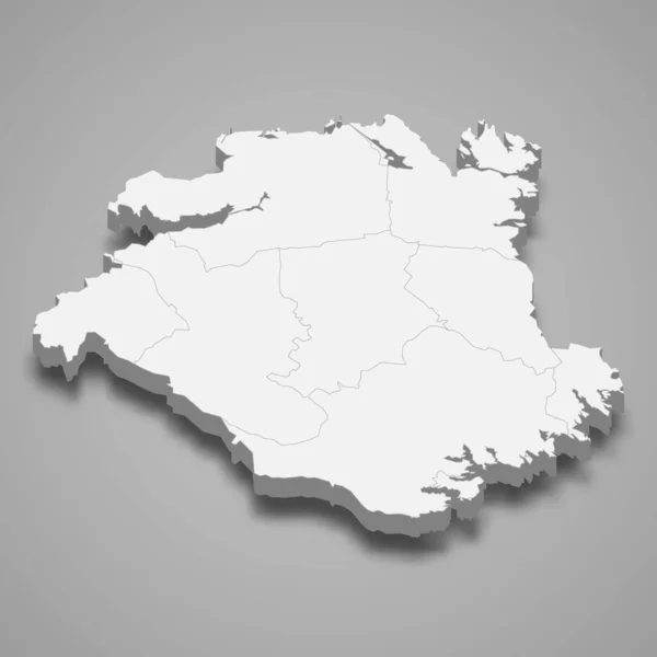 Mapa Isométrico Sodermanland Condado Suécia Ilustração Vetorial — Vetor de Stock