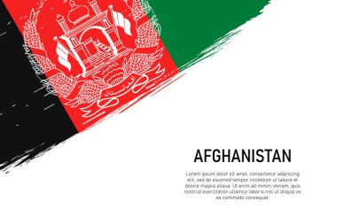 Grunge stili fırça darbesi geçmişi ve Afganistan bayrağı. Pankart ya da poster şablonu.