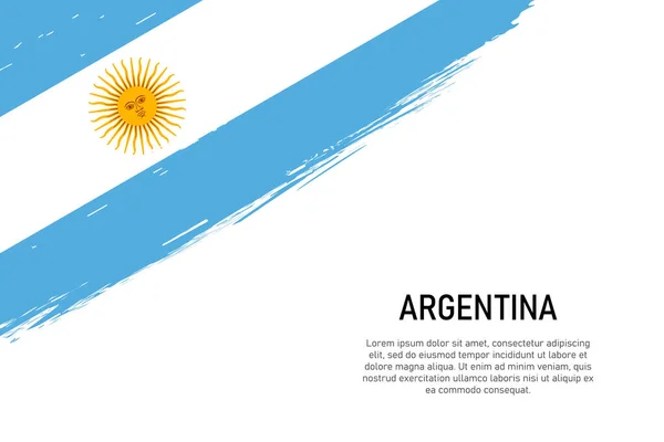 Grunge Estilo Cepillo Trazo Fondo Con Bandera Argentina Plantilla Para — Vector de stock