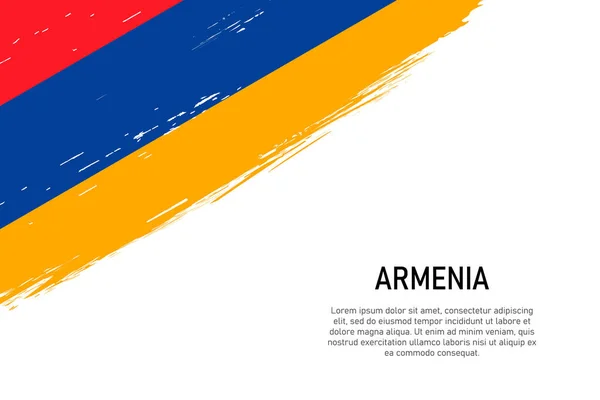 Grunge Stil Pinselstrich Hintergrund Mit Flagge Von Armenien Vorlage Für — Stockvektor