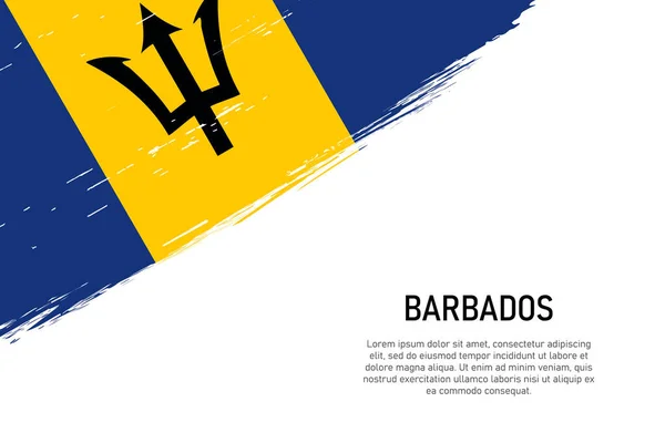 バルバドスの旗でグランジ風のブラシストロークの背景 バナーやポスターのテンプレート — ストックベクタ
