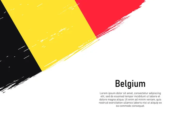 루지는 벨기에의 국기와 브러시 스트로크 배경을 스타일링 현수막이나 포스터를 — 스톡 벡터