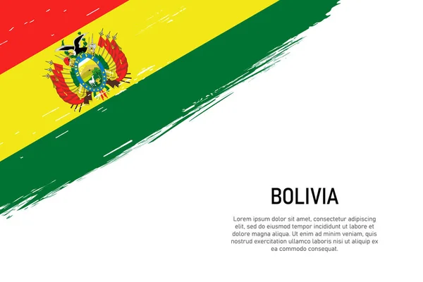 Grunge Stijl Borstel Beroerte Achtergrond Met Vlag Van Bolivia Model — Stockvector