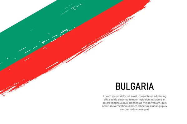 Grunge Style Brush Stroke Background Flag Bulgaria Шаблон Баннера Плаката — стоковый вектор