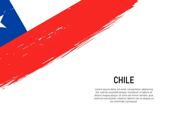 Grunge Estilo Cepillo Trazo Fondo Con Bandera Chile Plantilla Para — Archivo Imágenes Vectoriales