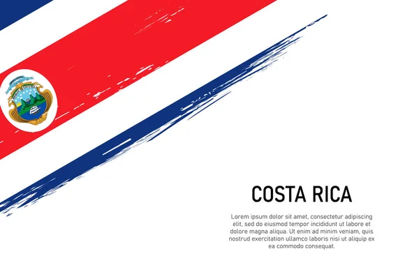 Grunge Styl Tahu Štětcem Pozadí Vlajkou Kostariky Šablona Pro Nápis — Stockový vektor