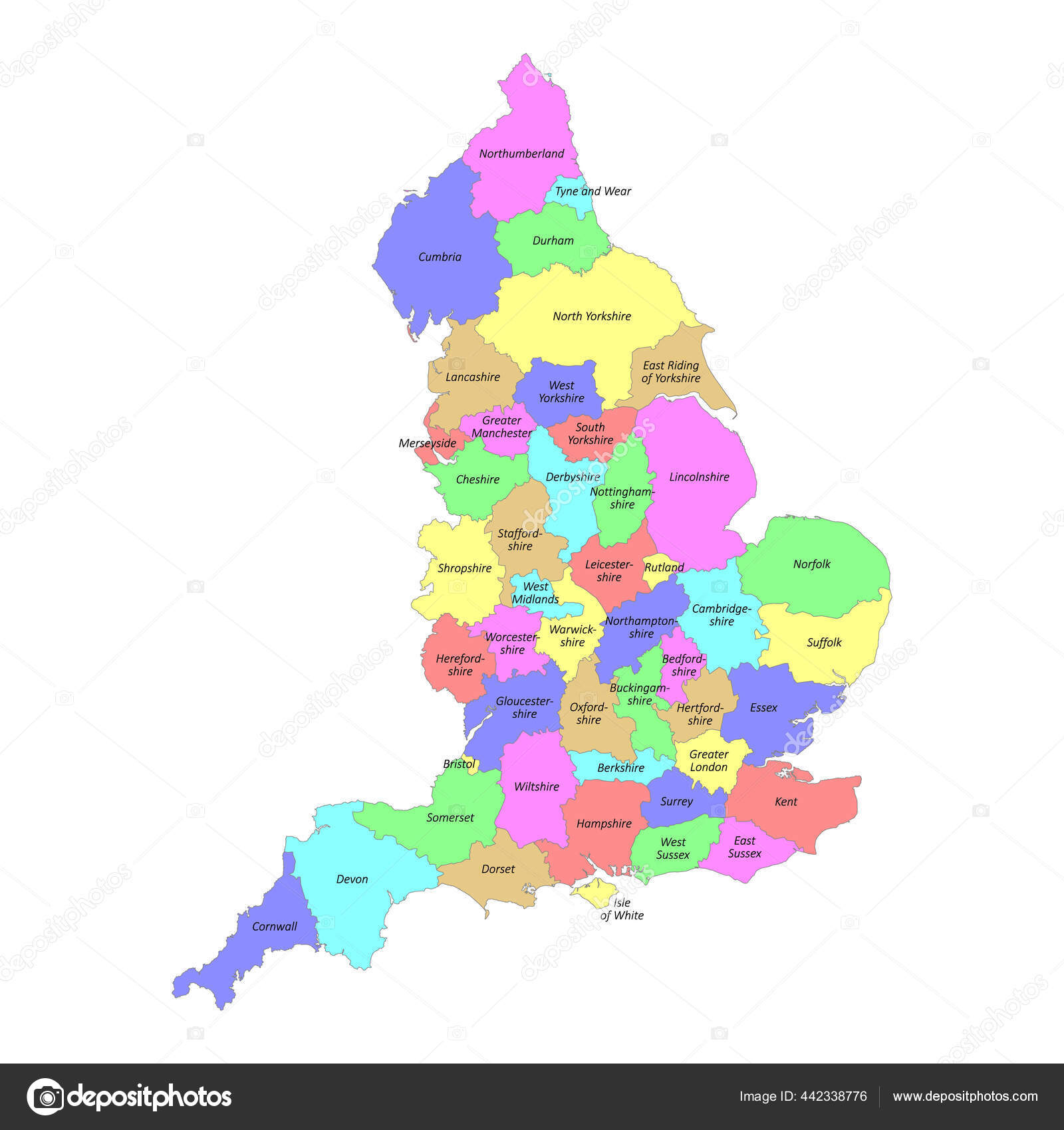 Shires Of England Map Britain Map Counties Stockvektoren, Lizenzfreie Illustrationen |  Depositphotos