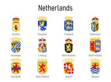 Hollanda Eyaleti arması, Hollanda 'nın tüm bölgeleri amblem koleksiyonu