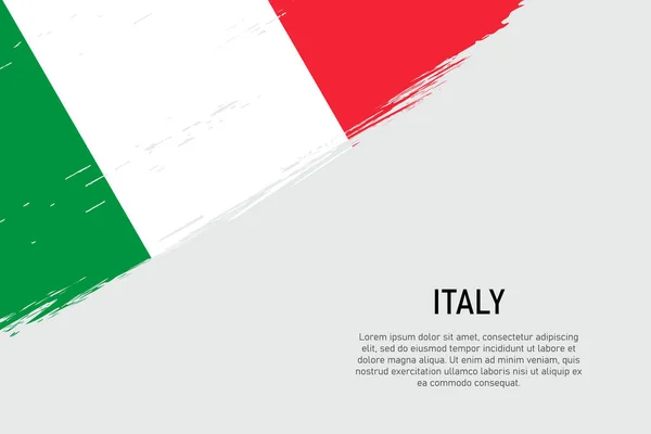 Grunge Stil Pinselstrich Hintergrund Mit Flagge Von Italien Vorlage Für — Stockvektor