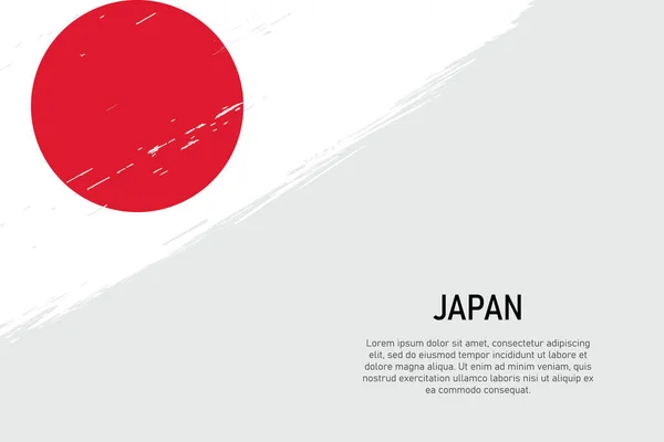 Grunge Estilo Cepillo Trazo Fondo Con Bandera Japón Plantilla Para — Vector de stock