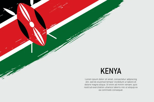 Sfondo Pennellata Stile Grunge Con Bandiera Del Kenya Modello Banner — Vettoriale Stock