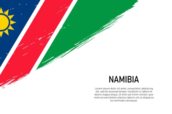 Grunge Stil Pinselstrich Hintergrund Mit Flagge Von Namibia Vorlage Für — Stockvektor